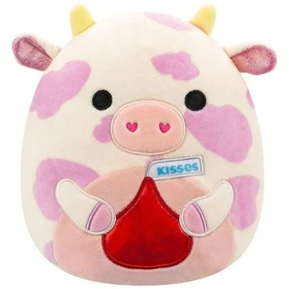 Squishmallows Evangelica Pink Spotted Cow 8" w/ Chocolate Kisses 2024 Plush NWT